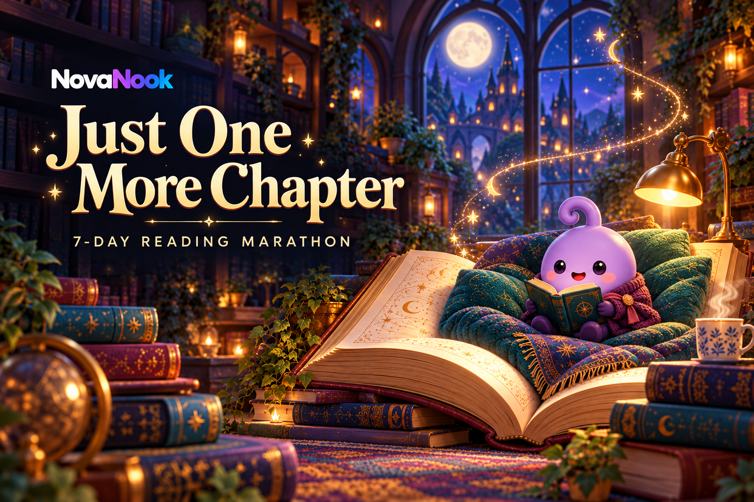 NovaNook reading marathon event artwork